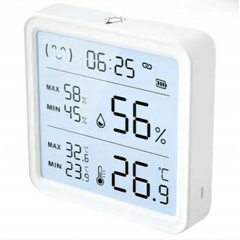 Tuya TH08Pro WLAN-Sensoranzeige, Temperatur- und Feuchtigkeitsanzeige, sehr großes LCD-Display, Uhr (1/5)