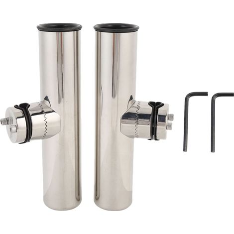 Supports de canne à pêche pour bateau de Style tournoi, 2 pièces, pince en acier inoxydable sur poteau de montage sur Rail monté sur des Rails verticaux ou horizontaux, diamètre Applicable. 18-26 mm ( (1/5)