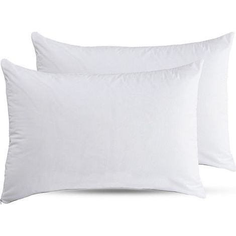 Taie Oreiller 50x70 Lot de 2 en Microfibre Housse Coussin Douce Et Brossée - Blanc (1/5)