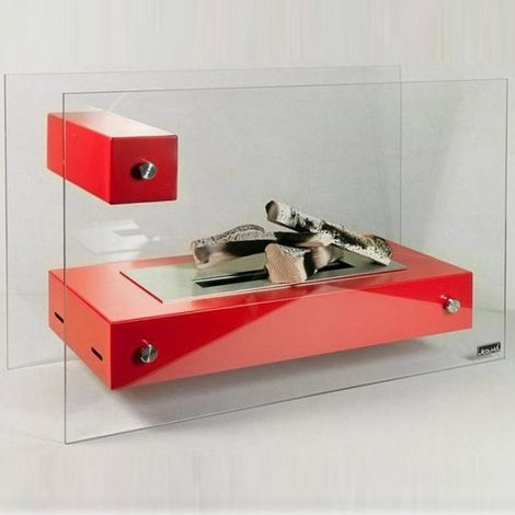 APO GLASS-B - Biocamino da pavimento freestanding rosso (1/2)