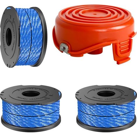 Black & Decker A6441 trimmer line spool with A6442-XJ caps, compatible with GL315, GL337, GL350, GL650, GL651, GL652, GL653, GL655, GL656, GL660, GL670, GL680, GL5530 (3 spools) (1/5)