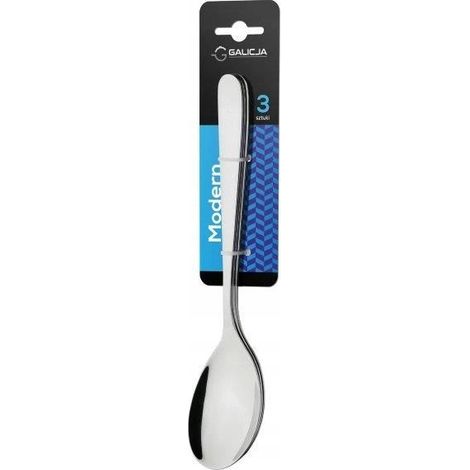 Cucharas de mesa grandes modernas de plata, 3 unidades.