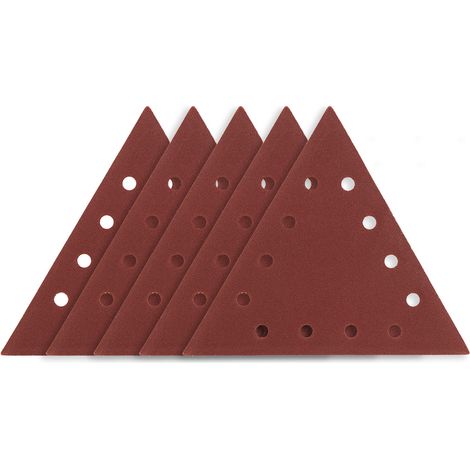 Carta vetrata K120 con velcro, triangolare con 12 fori, 5 pezzi per levigatrice 59G264 (1/2)