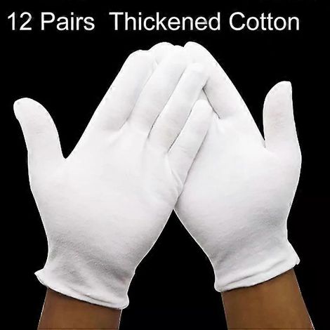 Gants de travail en pur coton - 12 paires, plus épais pour une meilleure durabilité (1/5)