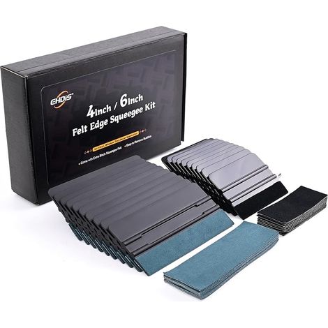 Raclette Feutrine Kit - 20 Raclettes(4INCH/5INCH) en Feutre avec 20 Feutre de Remplacement, Raclette avec Bord Fibre pour Voiture Vinyle Wrapping, Raclette Covering (1/5)