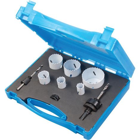 Silverline – Coffret de 9 scies cloche bimétalliques HSS – Diamètres de 19 à 57 mm – Pour perçage précis dans divers matériaux