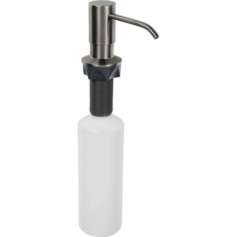 Distributeur de savon à encastrer, rond, gun metal