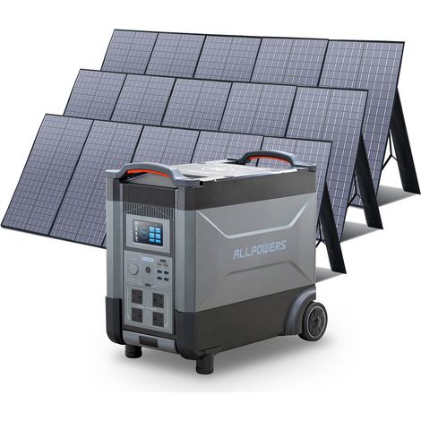 Home Battery Power Station LiFePO4 3600Wh, Voice Control With 3Pcs 400W Solar Panel For Home Backup Outdoor  ALLPOWERS R4000 (1/5)