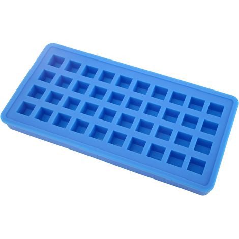 Moule à glaçons silicone carré 40 cavités, bac à glace DIY bleu ciel, accessoire cuisine pratique pour congélateur, fabrication de cubes de glace facile, réutilisable et flexible. (1/5)