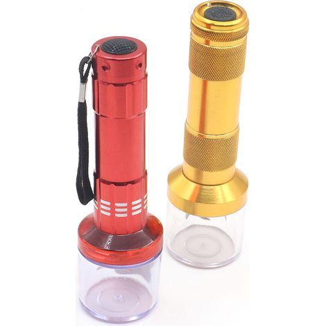Elektrischer, tragbarer Aluminium-Grinder, Brennerform, Kräutermühle für drinnen und draußen, bewegliches Mahlwerkzeug, Schwarz, 1 Stück (Gelb)
