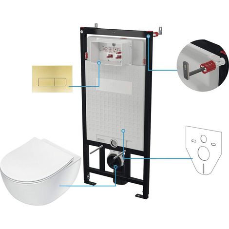 Deante ensemble de toilettes encastré 6 en 1 blanc