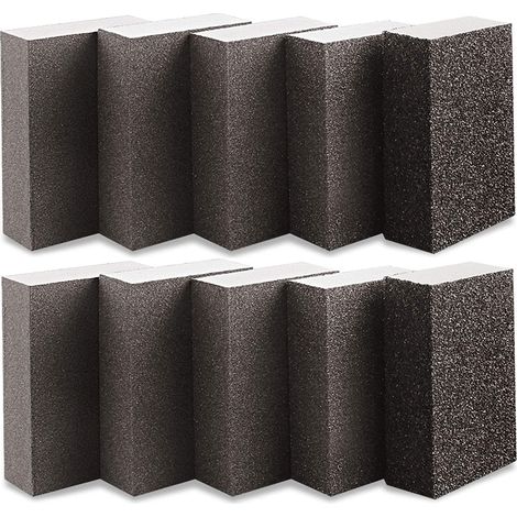 MINKUROW 10 Stück Schleifschwamm Körnung 800–1000 Schleifklötze 70 x 100 x 25 mm Nass- und Trockengebrauch für Holzmetallfarbe Waschbar und wiederverwendbar (1/5)