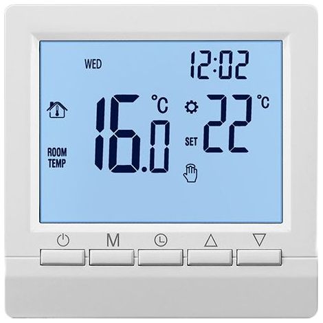 Electric heating thermostat, manual button 16A, negative display, white characters on black background, no Wifi - negative display white characters on black background no Wifi (1/3)