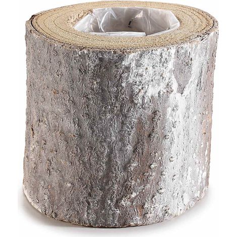 Vasi a cestino tondo in legno / corteccia naturale con rivestimento interno, set da 8 pezzi, Ø 12 cm x 11 H