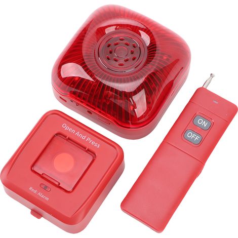 Lot de 3 panneaux d'alarme incendie sans fil RF 433 MHz, alarme sonore et lumineuse sans fil, système de sécurité avec télécommande et prise UE. (1/5)