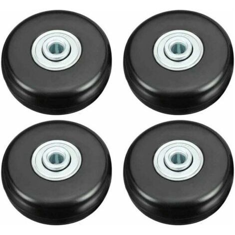 Roulette Valise, Bagage Valise Réparation Roulette Charge Lourd 50mm Muette Caoutchouc Universelle Pivotante Roue Rechange Transport Remplace Roulette 4PCS pour Valise/Bagage/Sac à Dos/Voyage