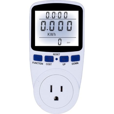 Moniteur De Consommation Électrique - Affichage LCD - Tension 110 V À 130 V - Puissance Max 1600 W - Courant Max 15 A - Compteur Électrique Portable - 1 Pièce (1/5)