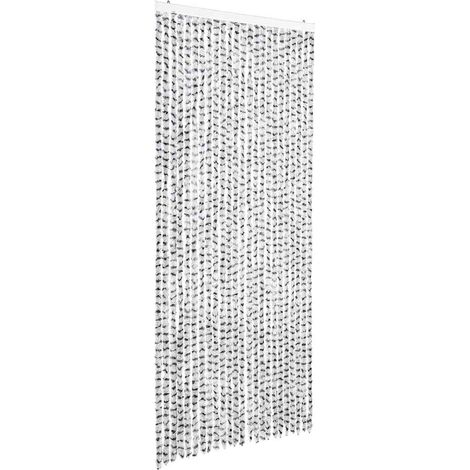 vidaXL Cortina mosquitera de chenilla gris claro y oscuro 100x220 cm (1/2)