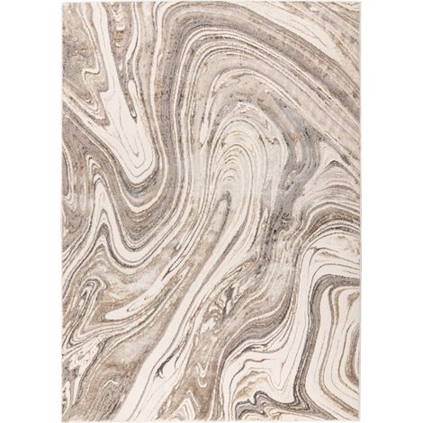 Tapis moderne argent beige à motif marbré doux - 170 x 120 cm (1/5)