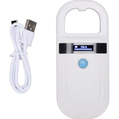 Lecteur de Puces pour Animaux Domestiques, pour Chiens, Chats, Bétail, avec Stockage de 128 Enregistrements, écran OLED Lumineux, Scanner D'identification d'animaux Portable (1/5)