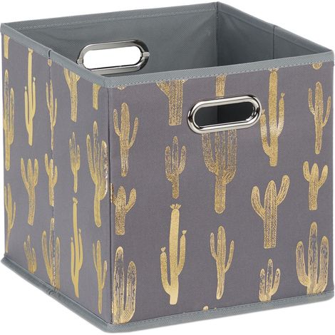 Set di 2 scatole pieghevoli quadrate pratico contenitore 29 x 28,5 x 28,5 cm in feltro grigio 130010157