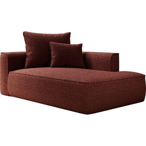 Méridienne droite en tissu chenille bordeaux PINETA (1/3)