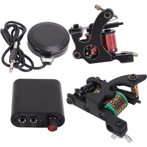 Kit Tatouage Complet Machine à Tatouer Coil Liner Shader pour Débutants et Artistes, 90-265V, Prise UE (1/5)