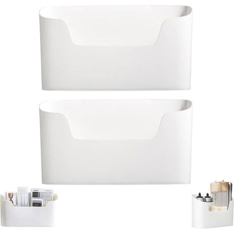 Lot de 2 boîtes rangement murales autocollantes – Panier placard, frigo – Gain de place (1/5)