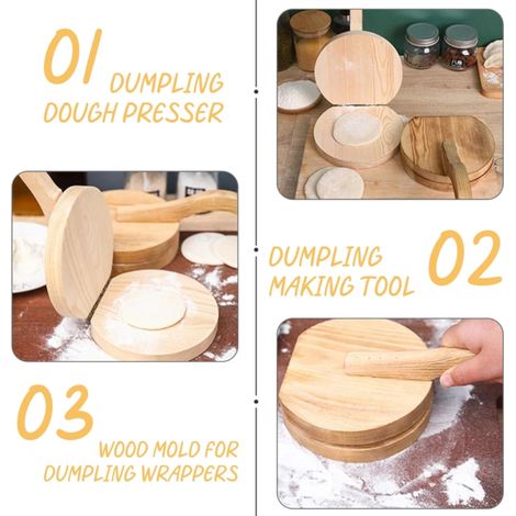 Presse-pâte en bois, outil pour presser la pâte à raviolis, moule à raviolis, ustensile de cuisine, outil de pâtisserie (1/5)