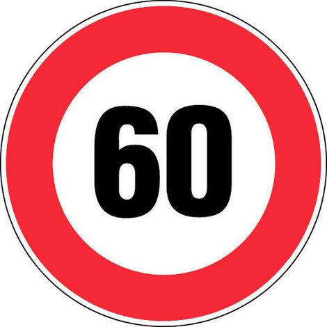 Panneau Vitesse limitée à 60 km/h - Rigide Ø450mm - 4080208