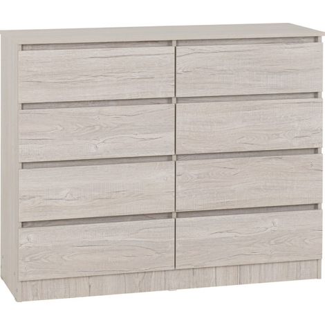 Malvern 8 Drawer Chest in Beige Urban Snow Finish Recessed Handles (1/5)