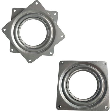Paquete de 4 accesorios soporte exhibición giratorio 360 grados 2 pulgadas, rodamientos bolas acero, resistente duradero, color plata, 2 pulgadas (1/5)