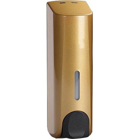 Distributeur de savon mural en ABS doré 21,5 x 6,2 x 7,5 cm, pompe à savon pour salle de bain, design élégant (1/5)