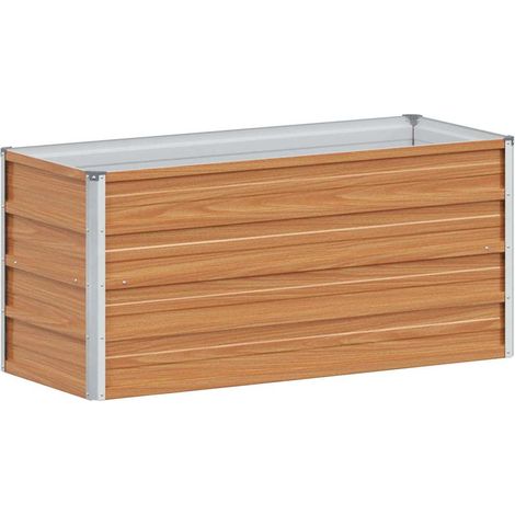 Arriate elevado Marrón Claro 100 x 40 x 45 cm Acero Galvanizado vidaXL