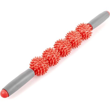 Barra Massaggiatrice Anti Cellulite 5 Sfere 52 cm in Plastica Rigida Rosso