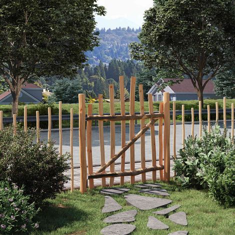 vidaXL Arched Fence Gate 100 x 120 cm Impregnated Hazel Wood Brown