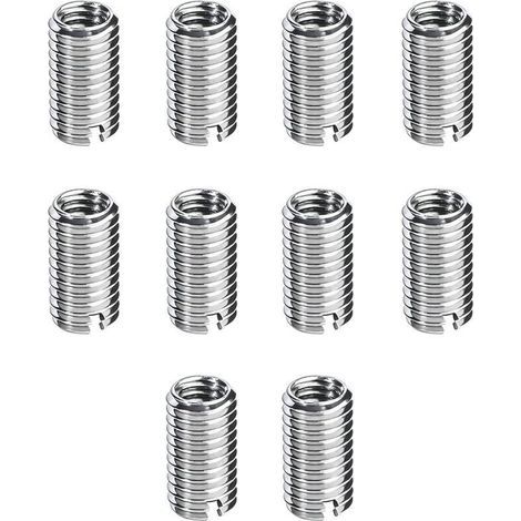 10 Stück Gewindeeinsätze M8/M10, selbstschneidende Gewindeeinsätze, Schraubenmuttern M8 x 1,25 mm Innengewinde, M10 x 1,5 mm Außengewinde, 12 mm lang, Gewindereparaturset für die Hardwarewartung (1/4)