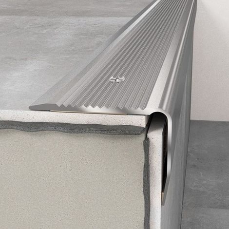 PROVISTON Treppenkantenprofil 40 x 30 x 1200 mm Aluminium Winkelprofil Silber (1/2)