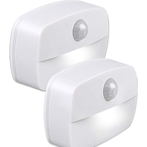 D-Nachtlicht, [2er-Pack] Bewegungssensor-Nachtlicht, Wanduchte, Bewegungssensor-Schrankbeuchtung, sichere Beuchtung für Treppen, Flur, Badezimmer, Küche, Kiderschrank (1/5)