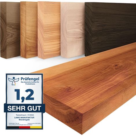 Lamo Manufaktur Wandregal Holz Gerade  Regal Farbe: Dunkel  Pure: ohne Montage Set  70 cm