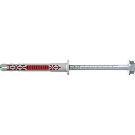 fischer DuoXpand 8 x 80 FUS, hochwertiger Universaldübel mit Sechskantschraube & angeformter U-Scheibe (50 Stk.), Dübel für starken Halt, ideal für poröse Baustoffe & randnahe Verankerungen
