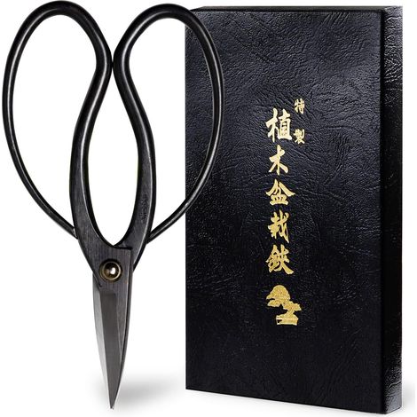 Ciseaux Japonais Traditionnels pour Bonsaï et Jardinage 180mm - Outil Sécateur de Précision Artisanale pour Élagage et Fabriqué au Japon Couleur Noir, Qualité professionnelle (1/5)