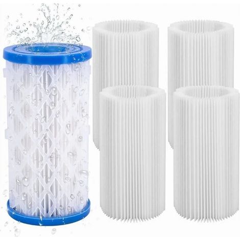 Lot de 5 cartouches filtrantes pour piscine et spa - Compatibles avec les pompes de filtration Intex et Bestway - Accessoires de type A et CA (1/5)