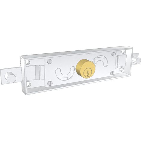 Serrures pour volets roulants mini - Serrure centrale cylindrique ronde - Protrusion cylindrique mm. 5-155 l x 42 h x 15 p mm (1/2)