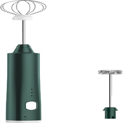 Mini mousseur à lait électrique – 3Multifonctionnel –correspondre2Batteur à œufs –vert foncé (1/5)