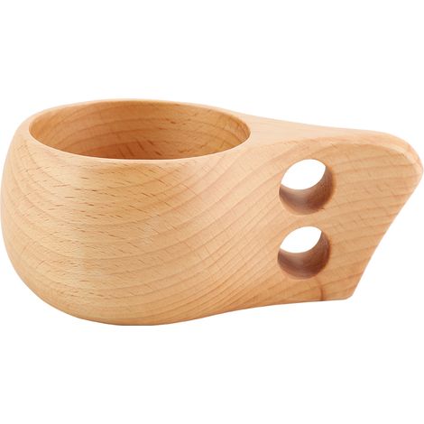 Tasse En Bois Naturel De Hêtre Avec Poignée Ergonomique Pour Thé Café Et Boissons Froides Ou Chaudes Usage Domestique Et Extérieur 1 Pièce (1/5)