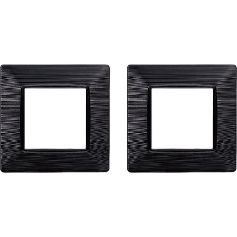 gloca Placche Plastica Satinata Compatibili Plana (2 Pezzi Nero, 2 Posti) (1/4)