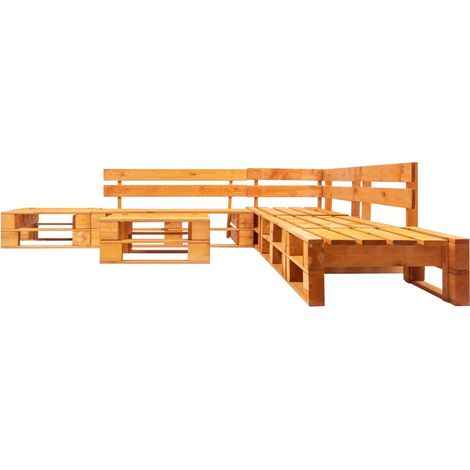 Maison Exclusive - Set Divani da Giardino su Pallet 6 pz Marrone ambra in Legno (1/3)