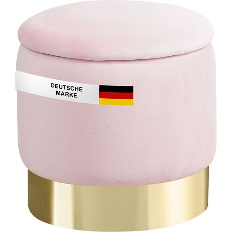 Albatros Hocker mit Stauraum Nizza Sitzhocker mit Stauraum, Modernes Design, Edler Samt-Bezug Sitztruhe Sitzbank mit Stauraum optimal als Fußhocker Hocker Schminktisch, Rosa (1/5)