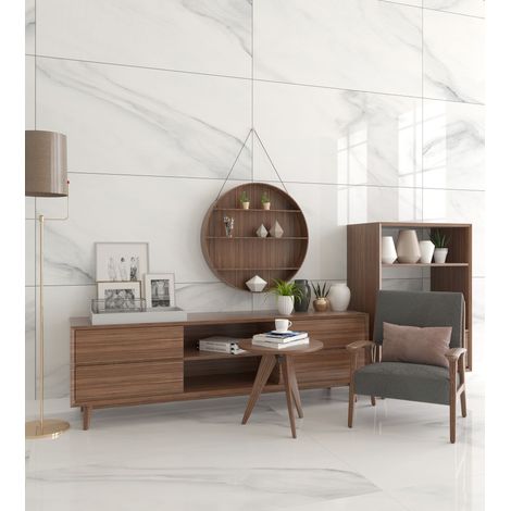 Carrelage sol/mur effet marbre blanc MARMAROS Full Lappato int/ext l.60 x L.120 cm CERALUX (1/4)
